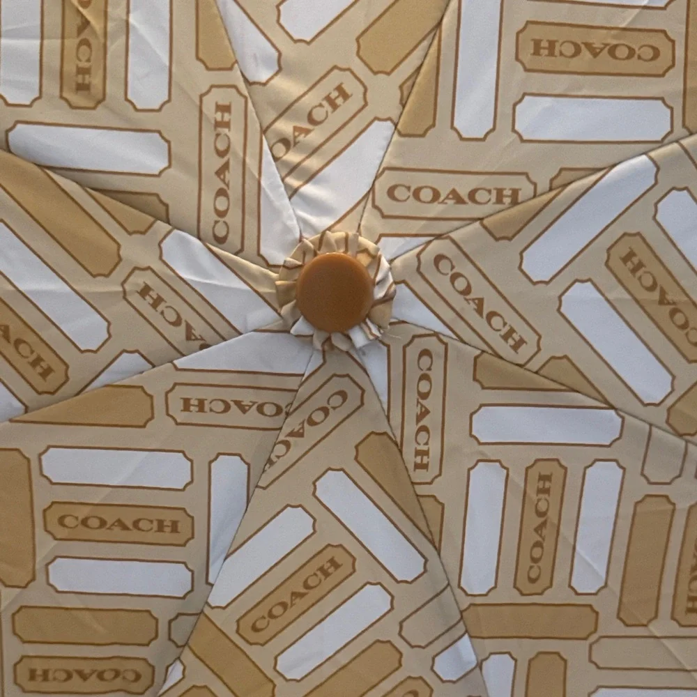 Coach Patterned Tan Umbrella